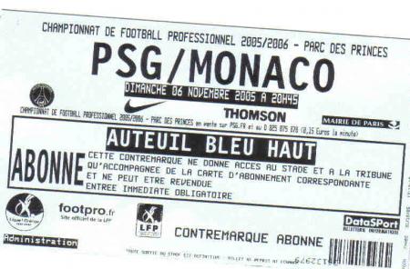 BILLET DE MATCH